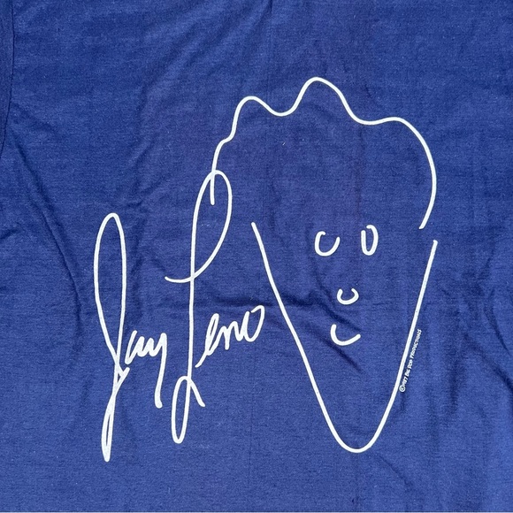 Vtg 80’s T Shirt Jay Leno Single Stitch The Tonight Show Blue Paper Thin 1987 L - Picture 3 of 8